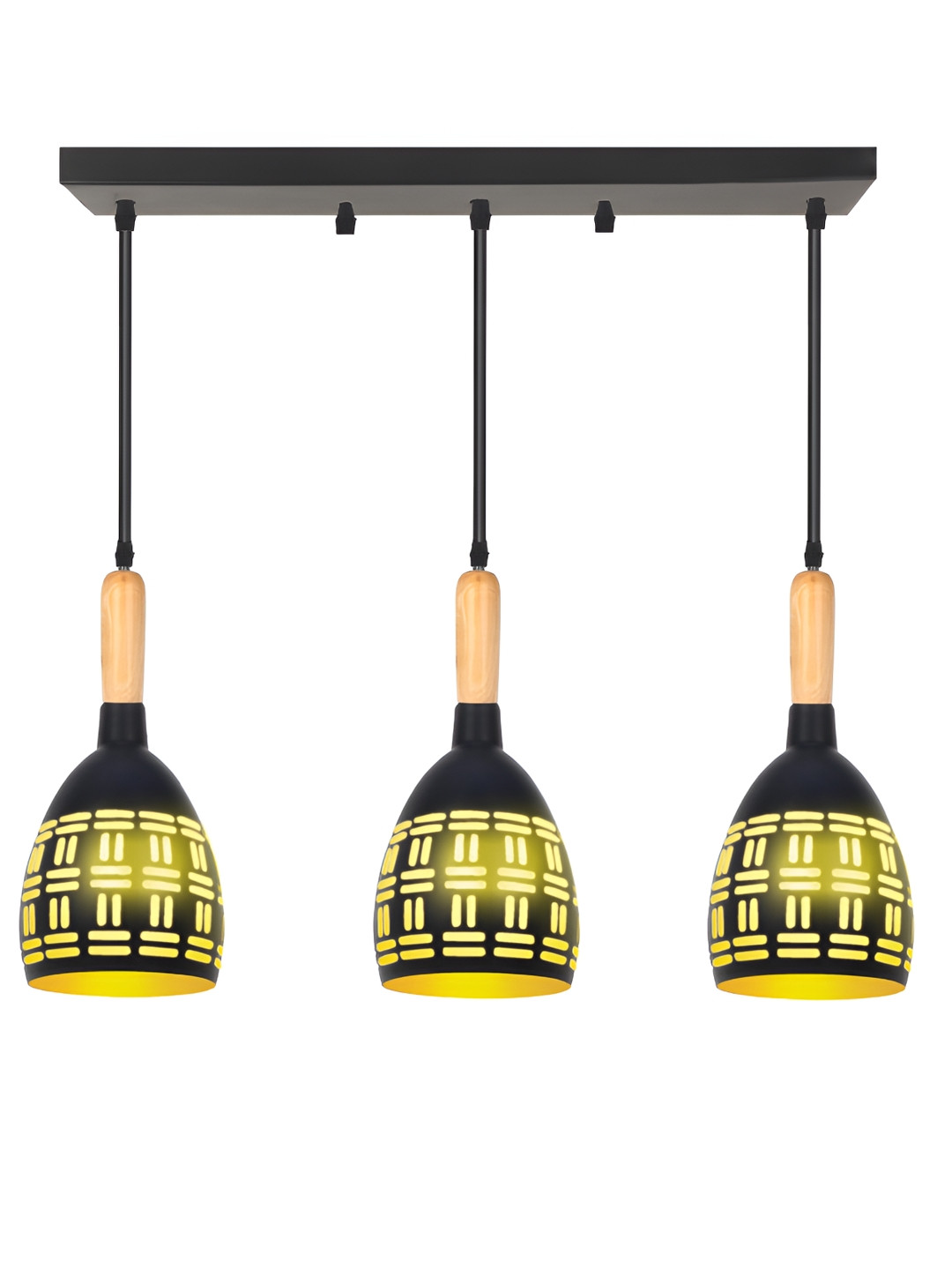 KINIS Black & Yellow Bell Quirky Aluminium Ceiling Lamp