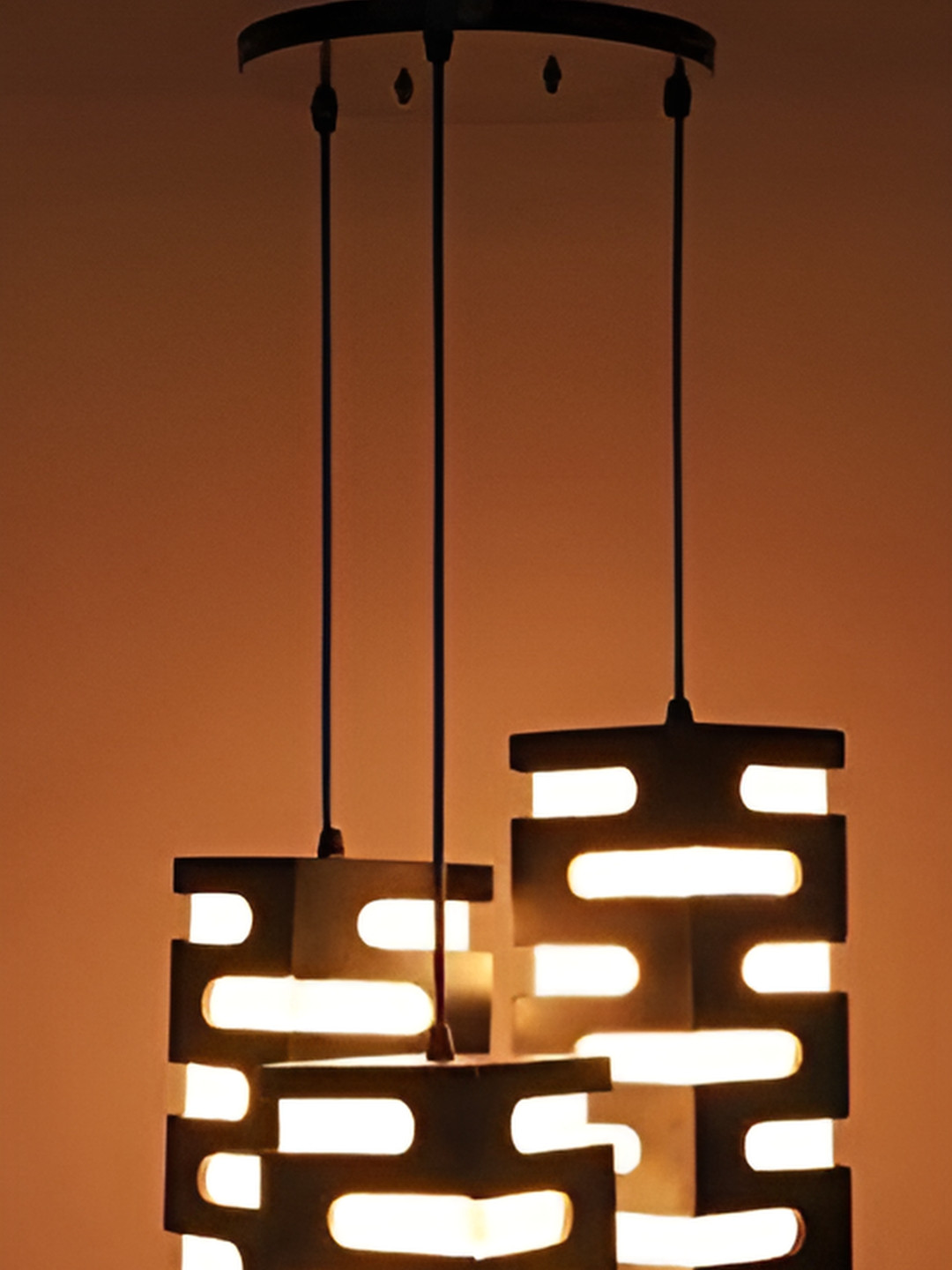 KINIS Black Wood Abstract Ceiling Lamp