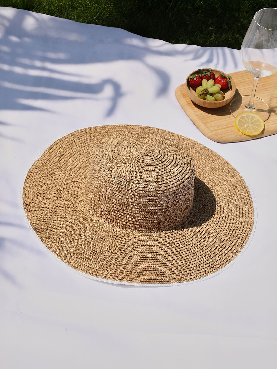 HAUTE SAUCE   Women Tan Self Design Sun Hat