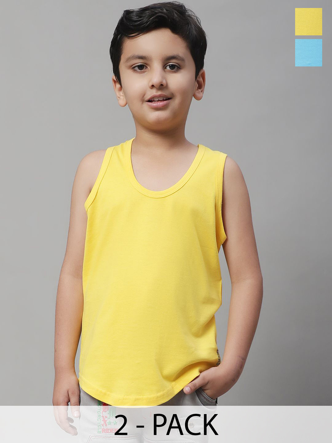 Friskers Pack Of 2 Cotton Basic Vests 070525KDC-06-20