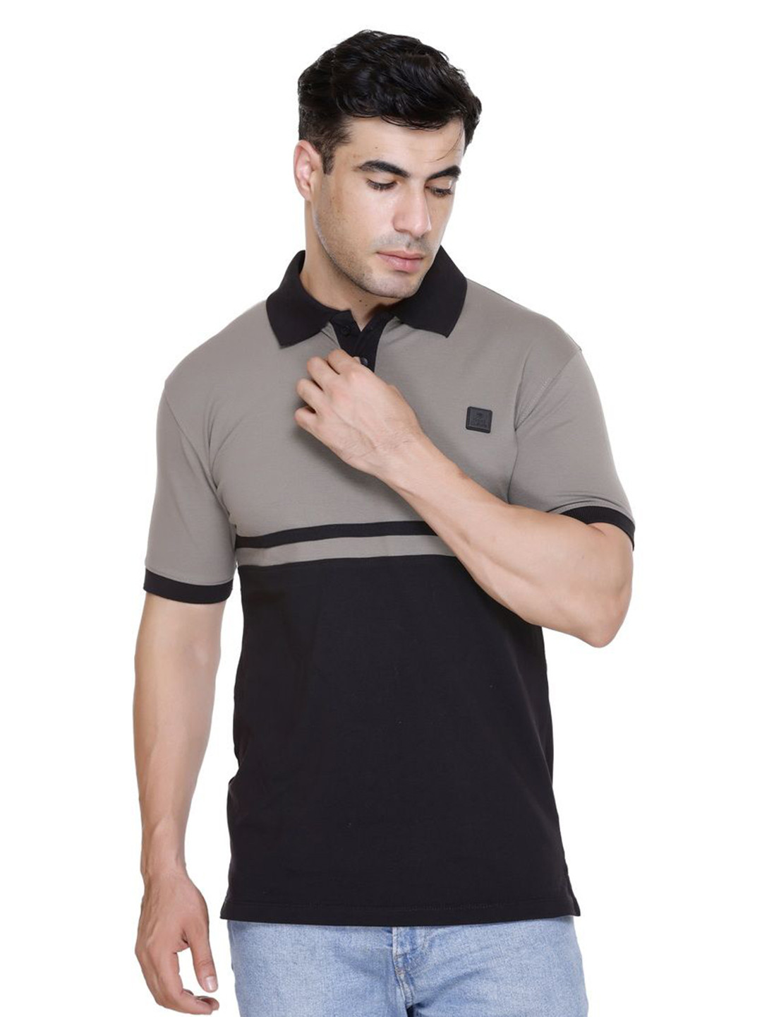 HOOD CULTURE Men Polo Collar T-shirt