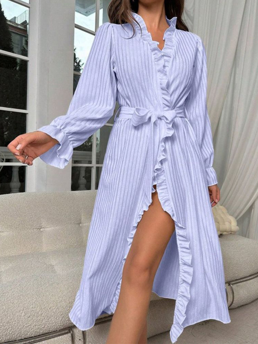 DressBerry Printed V-Neck Midi Robe