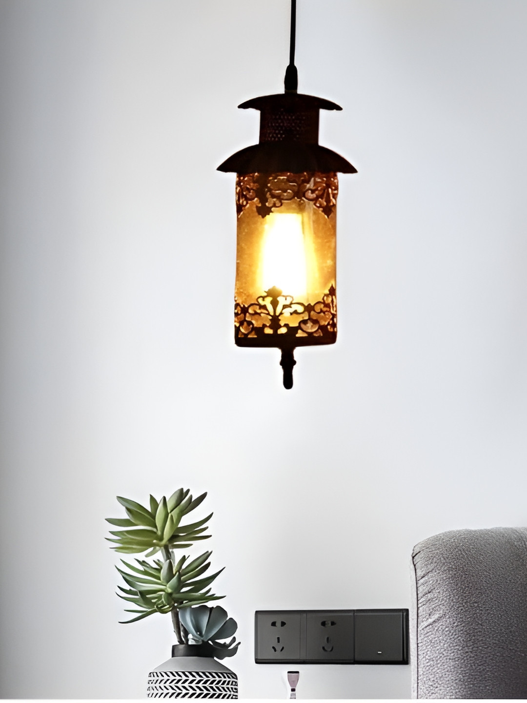 KINIS Copper-Toned Quirky Hanging Light Ceiling Lamp