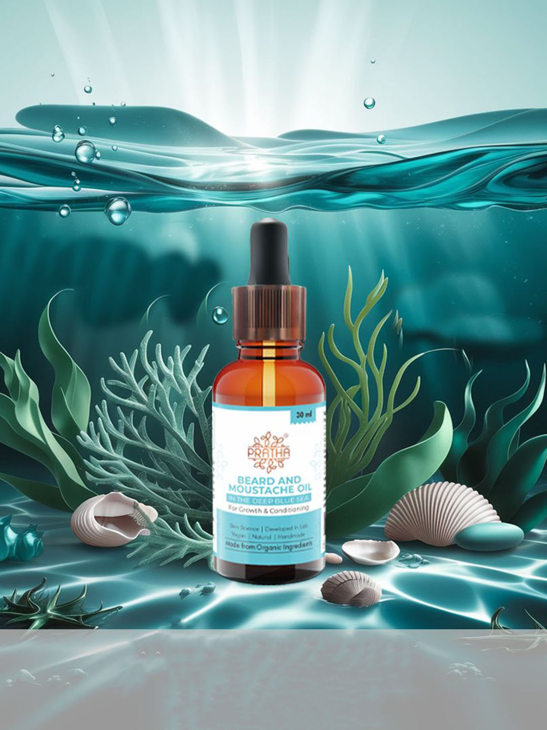 Pratha Naturals In the Deep Blue Sea Beard & Mustache Oil- 30 ml