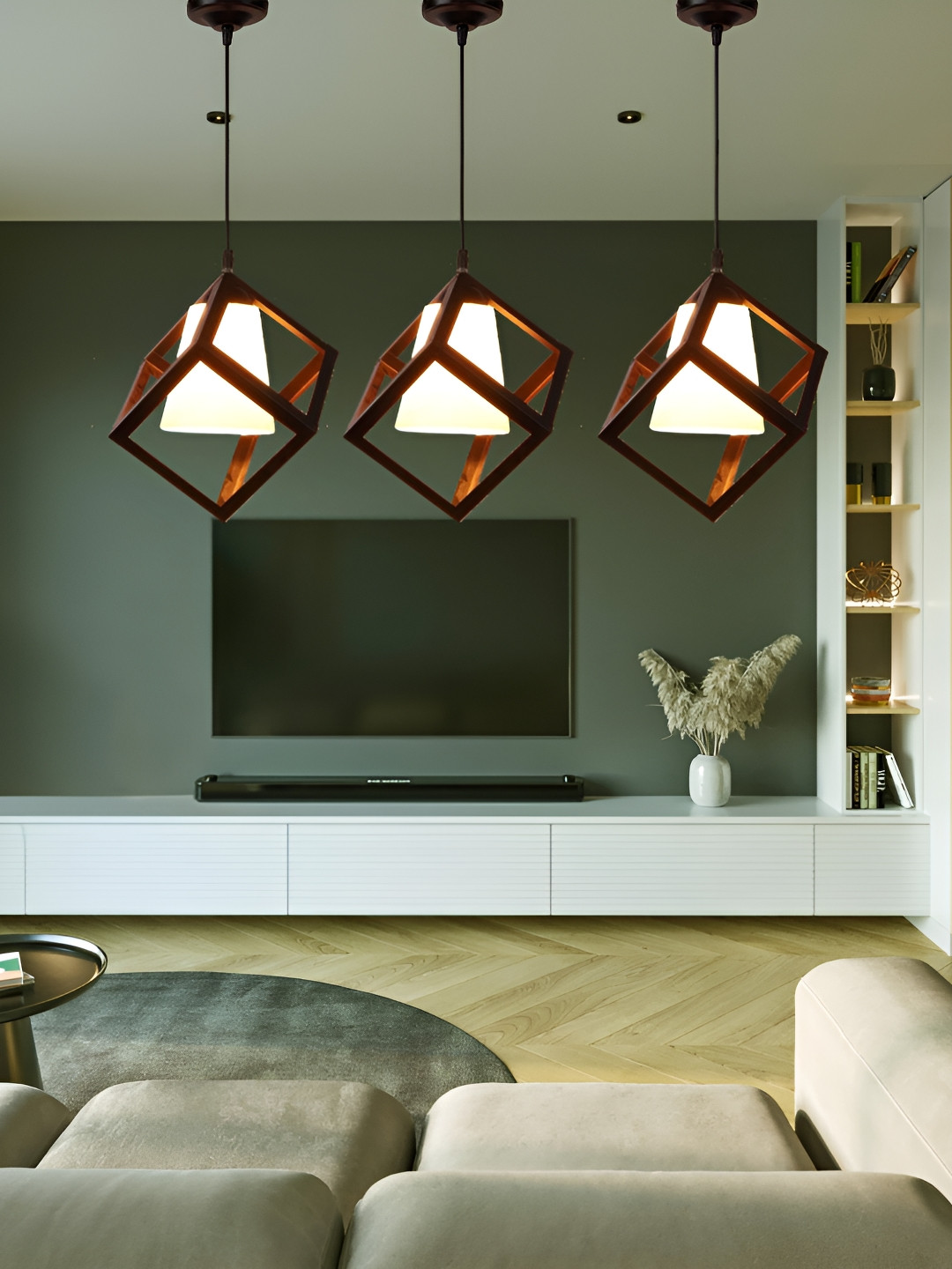 KINIS 3 Pcs Modern and Unique Style Black & White Quirky Ceiling Lamp