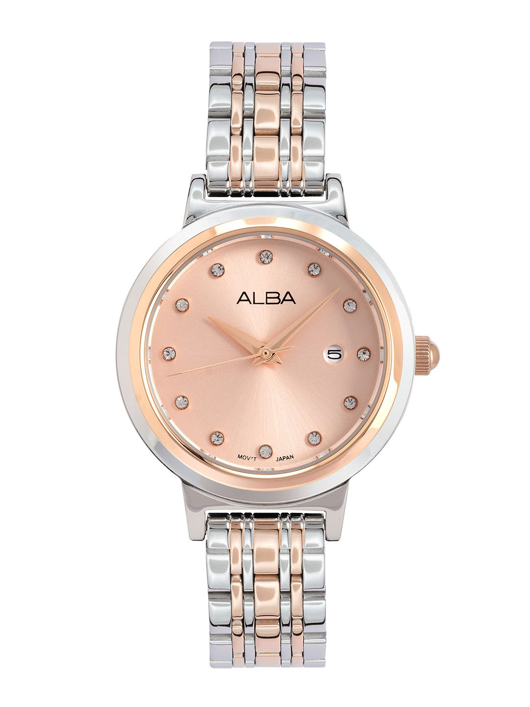 Alba by seiko Women Peach Dial Dual Tone Watch AH7EA2X1