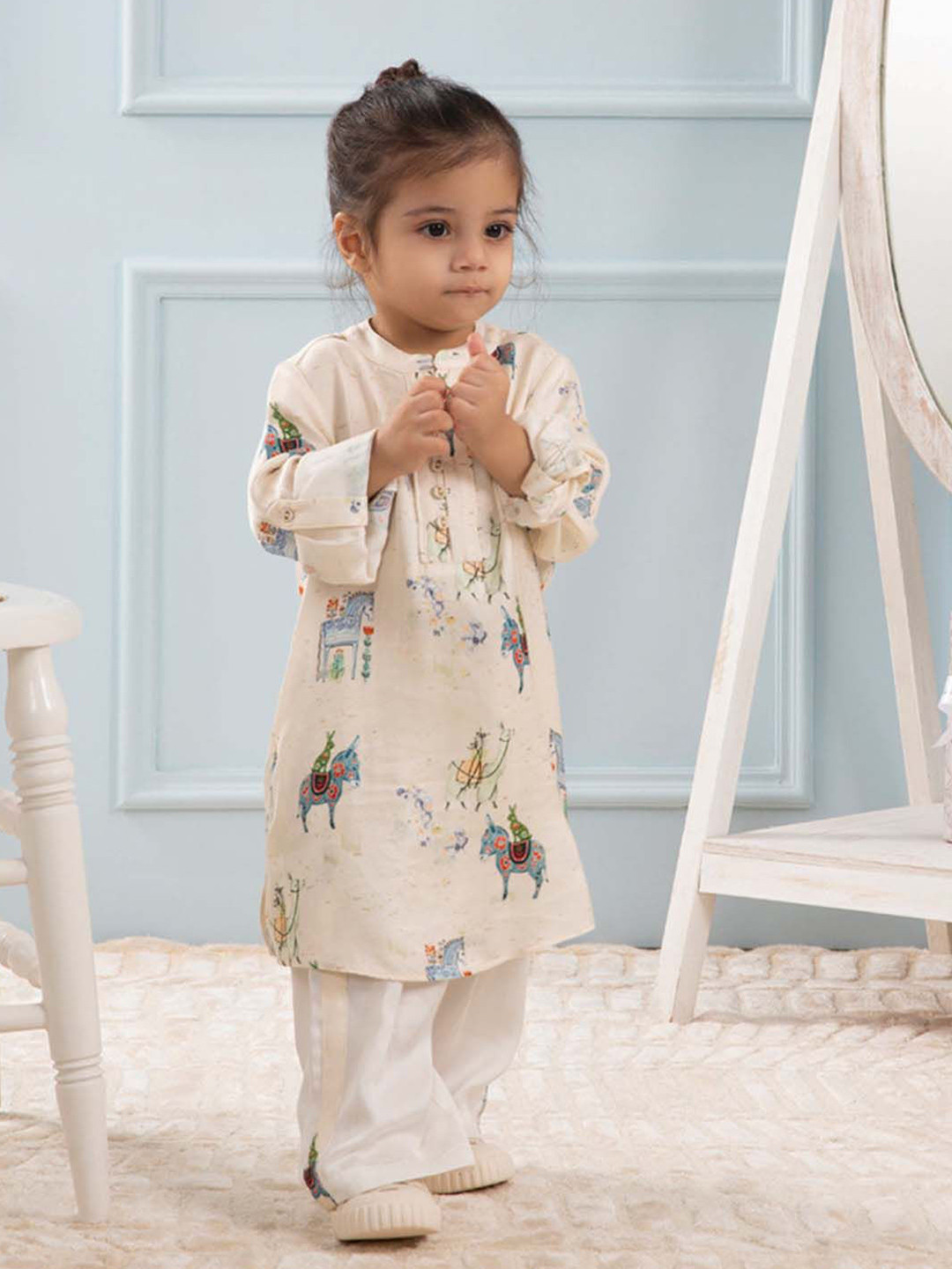 THE BABY TRUNK Boys Quirky Printed Kurta with Pyjama