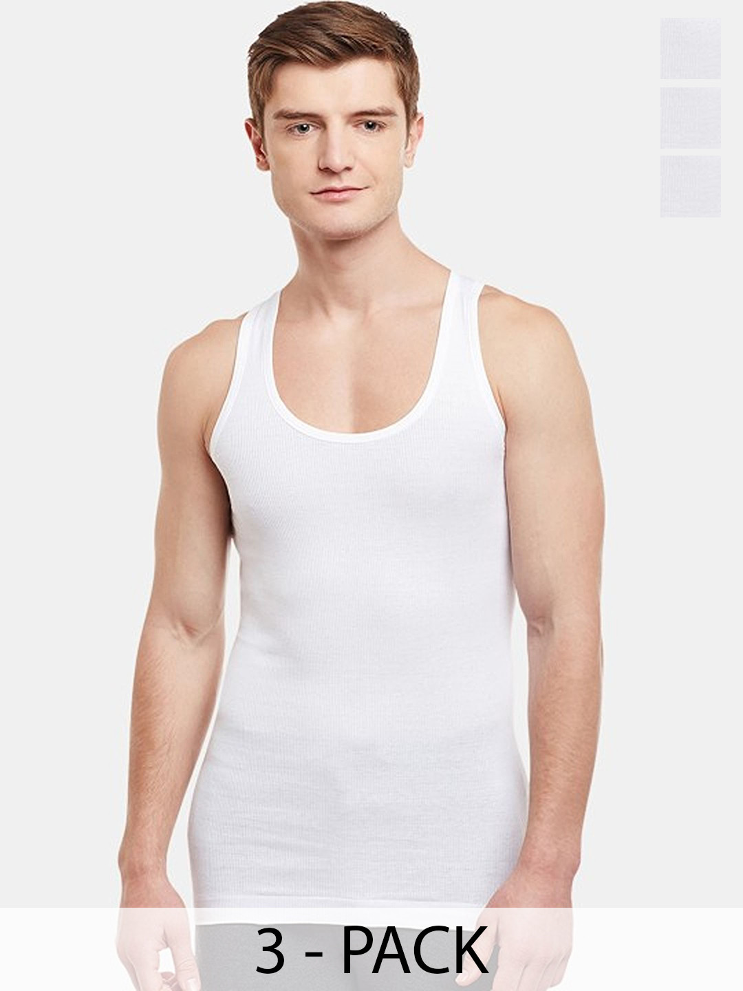 CAVENDERS Pack Of 3 Scoop Neck Pure Cotton Basic Vests - C54=-SWIFT---3---85