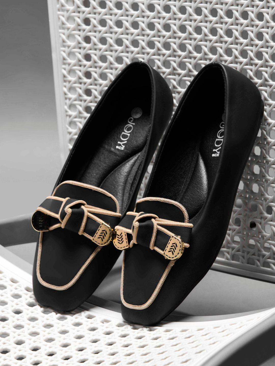 JodyHub Women Square Toe Slip-On Ballerinas With Bow