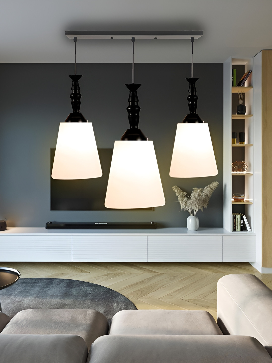 KINIS Modern and Unique Black & White Quirky Ceiling Lamp