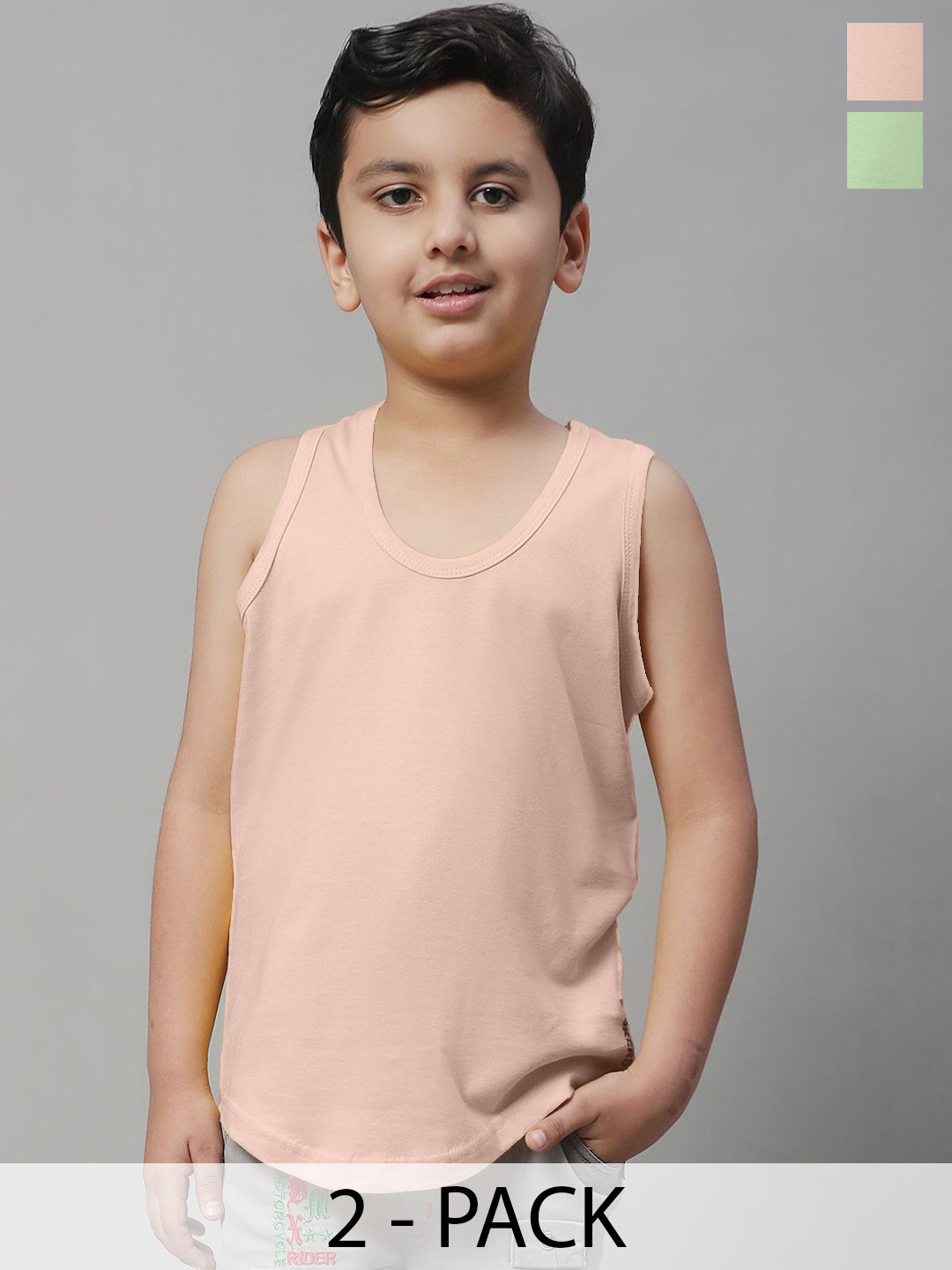 Friskers Boys Pack Of 2 Cotton Basic Vests 070525KDC-32-33