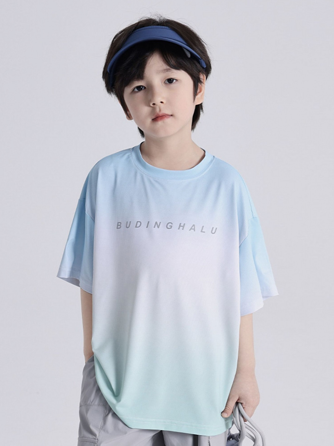 LULU & SKY Boys Tie & Dye Pattern Typography Drop-Shoulder Sleeves Applique T-shirt