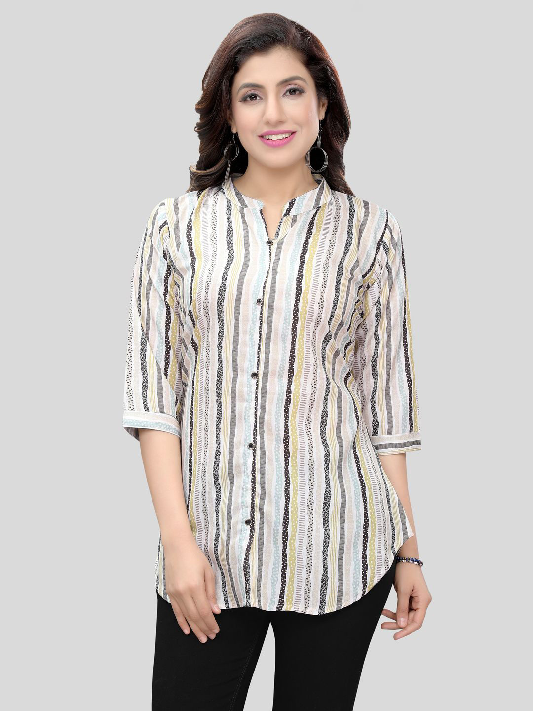 Saree Swarg Women Striped Printed Kurti