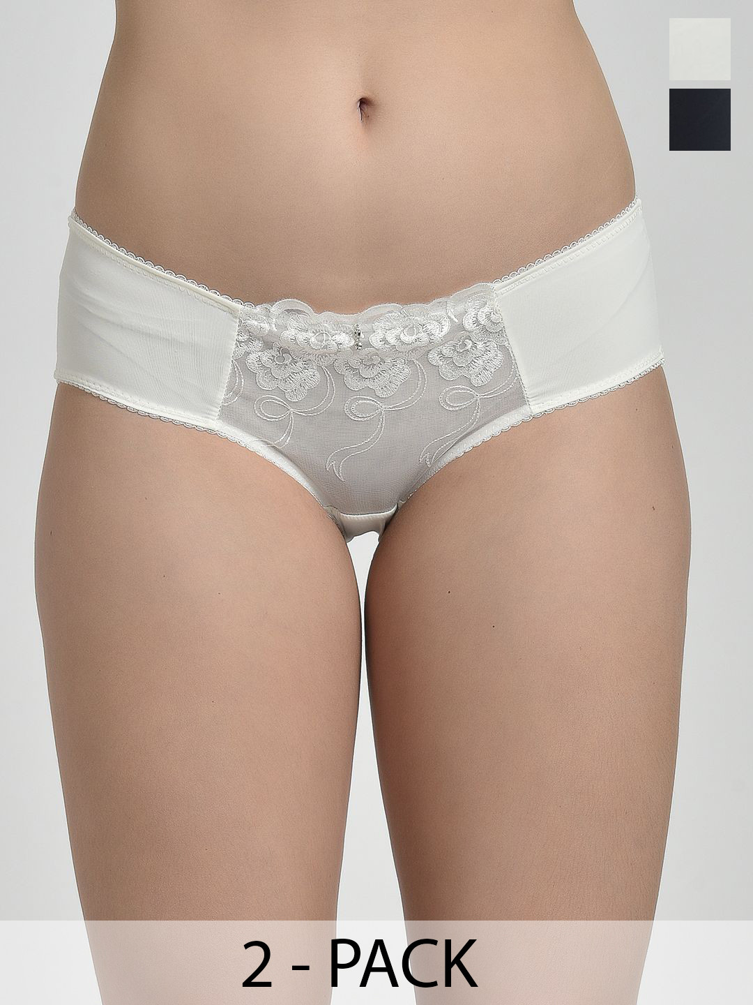 MAKCLAN Set of 2  Provocative In Lace Triangle Panty C1216PBWM