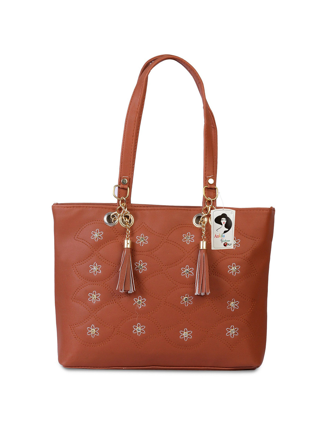 Ankita Fashion World Printed PU Structured Shoulder Bag with Tasselled