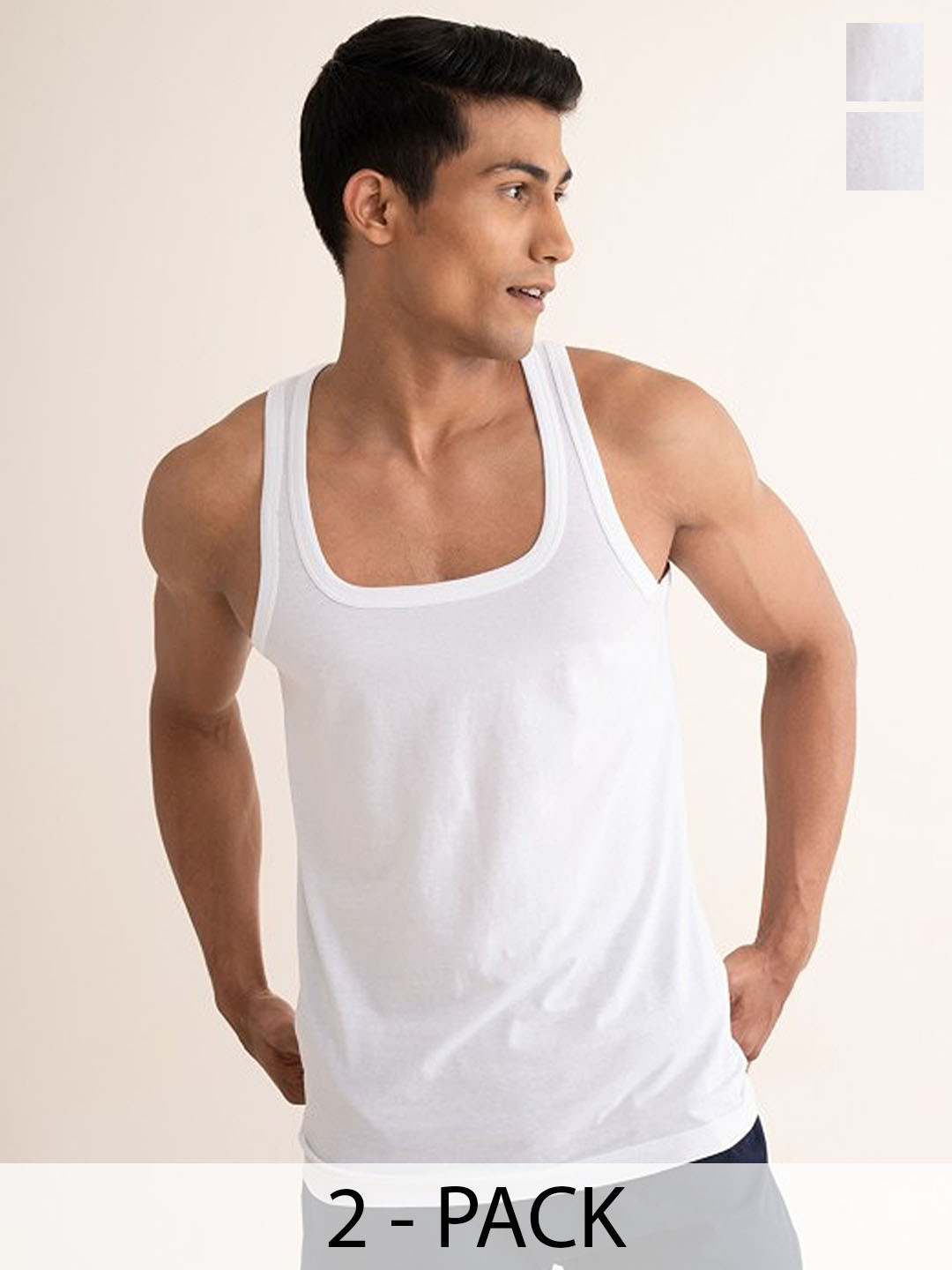 CAVENDERS Pack Of 2 Scoop Neck Long Lasting Basic Vests - c44=SWIFT---2---85