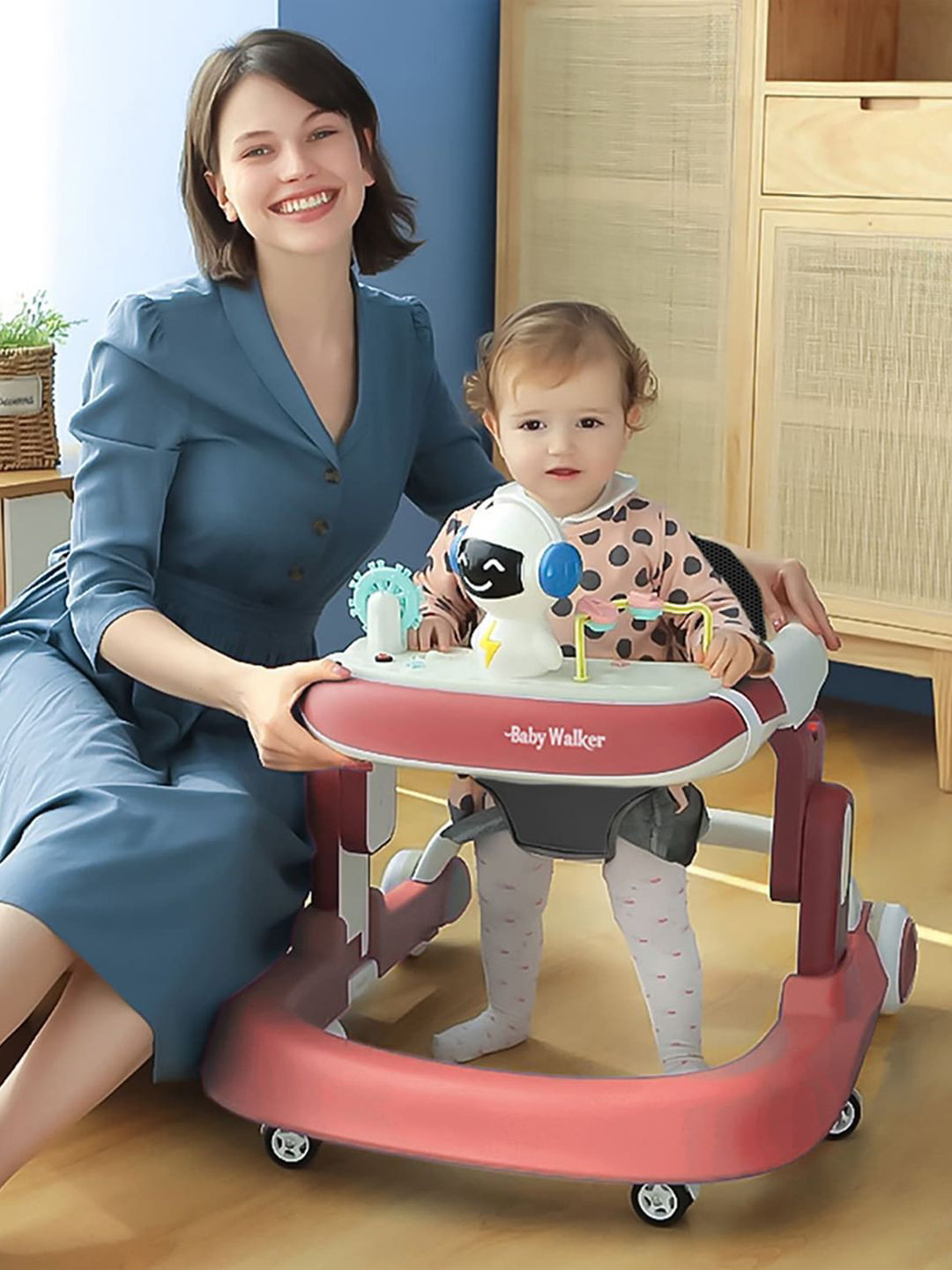 StarAndDaisy Anti Roll Design Baby Walker With Adjustable Height