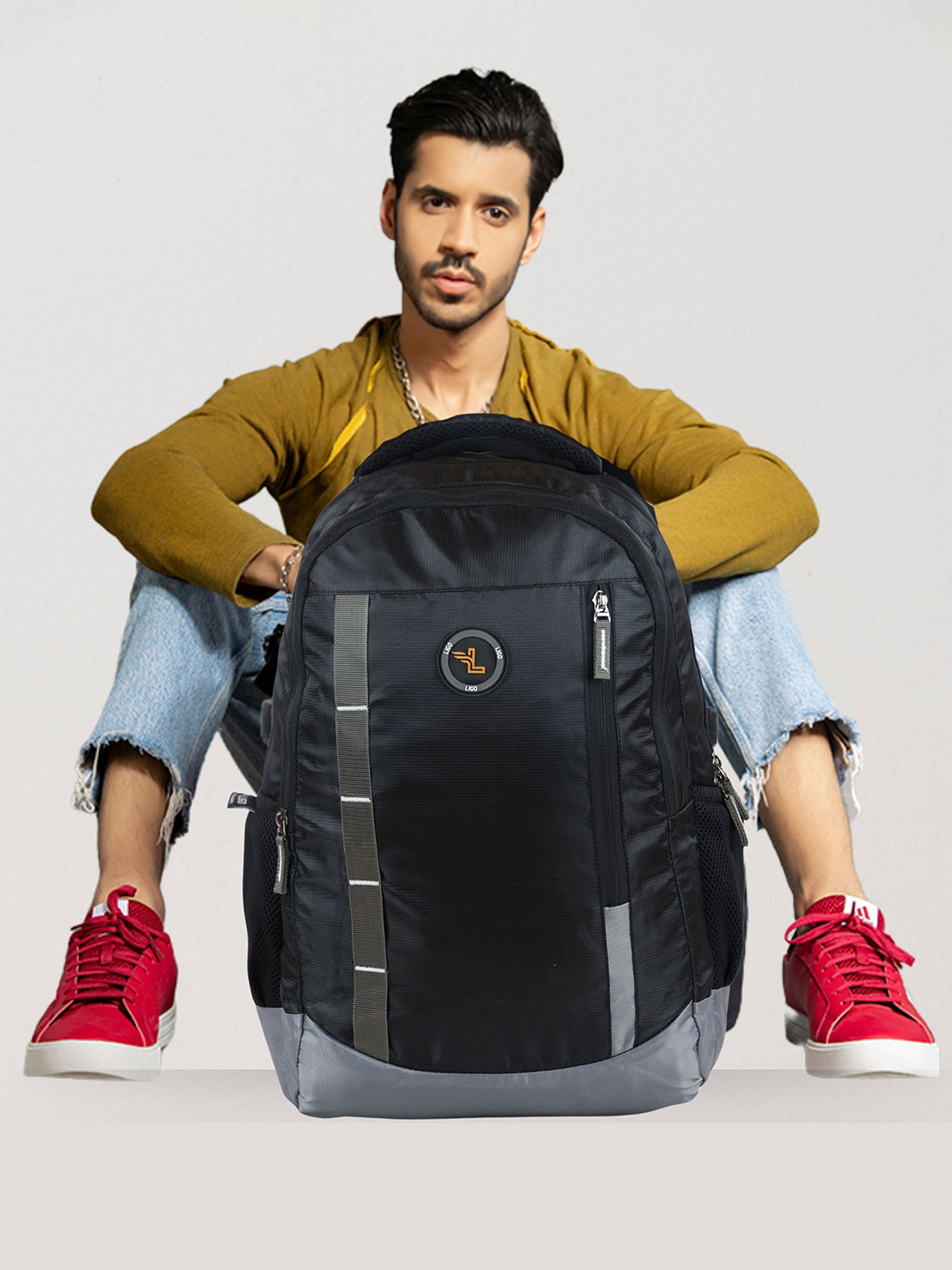 Ligo Bags Men Solid Flex Laptop Large Backpack - 37 L