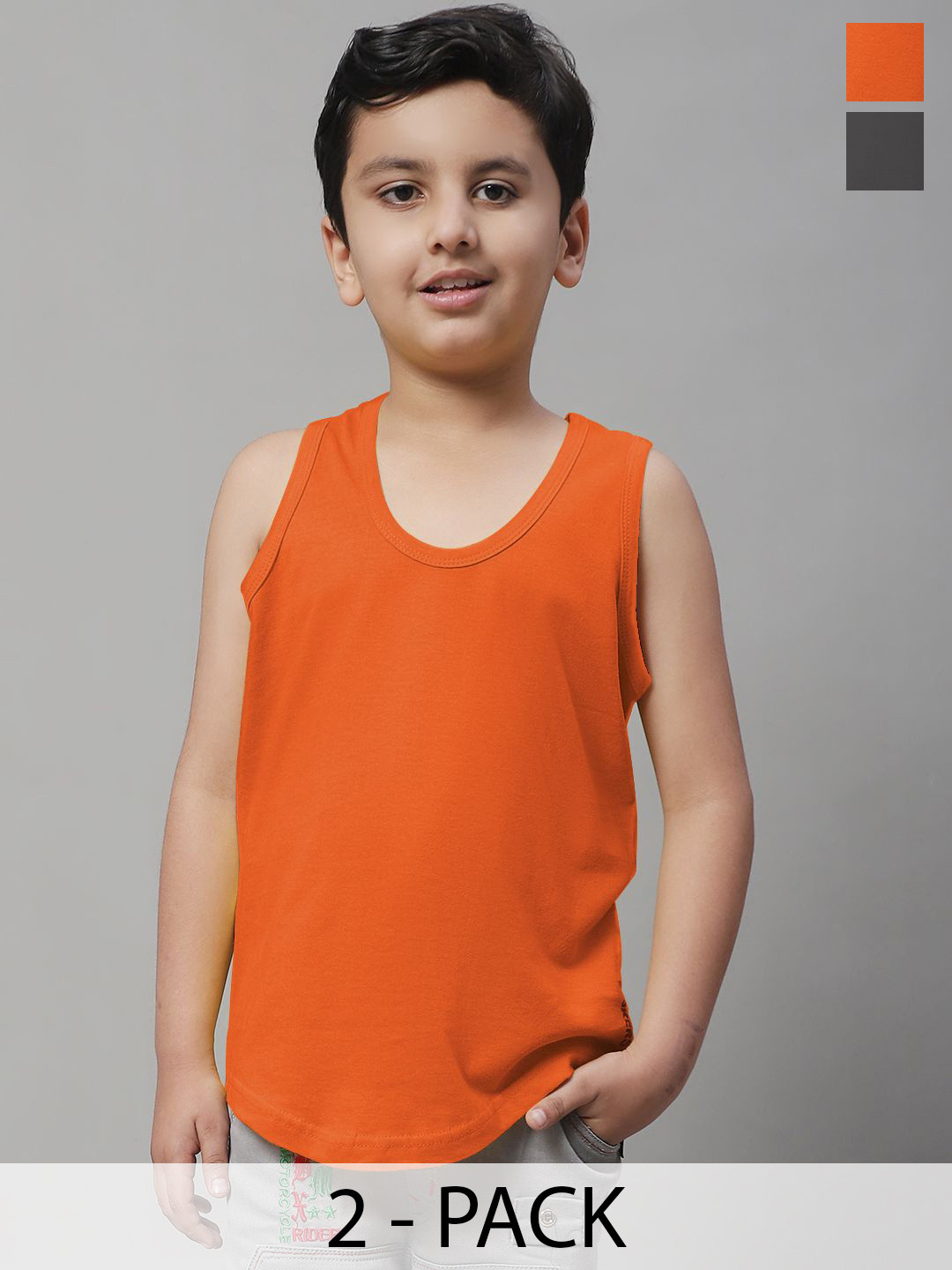 Friskers Boys Pack Of 2 Cotton Basic Vests 070525KDC-08-41