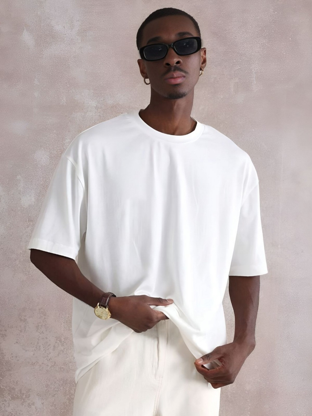 SMAN Casual Oversized Round Neck Cotton T-shirt
