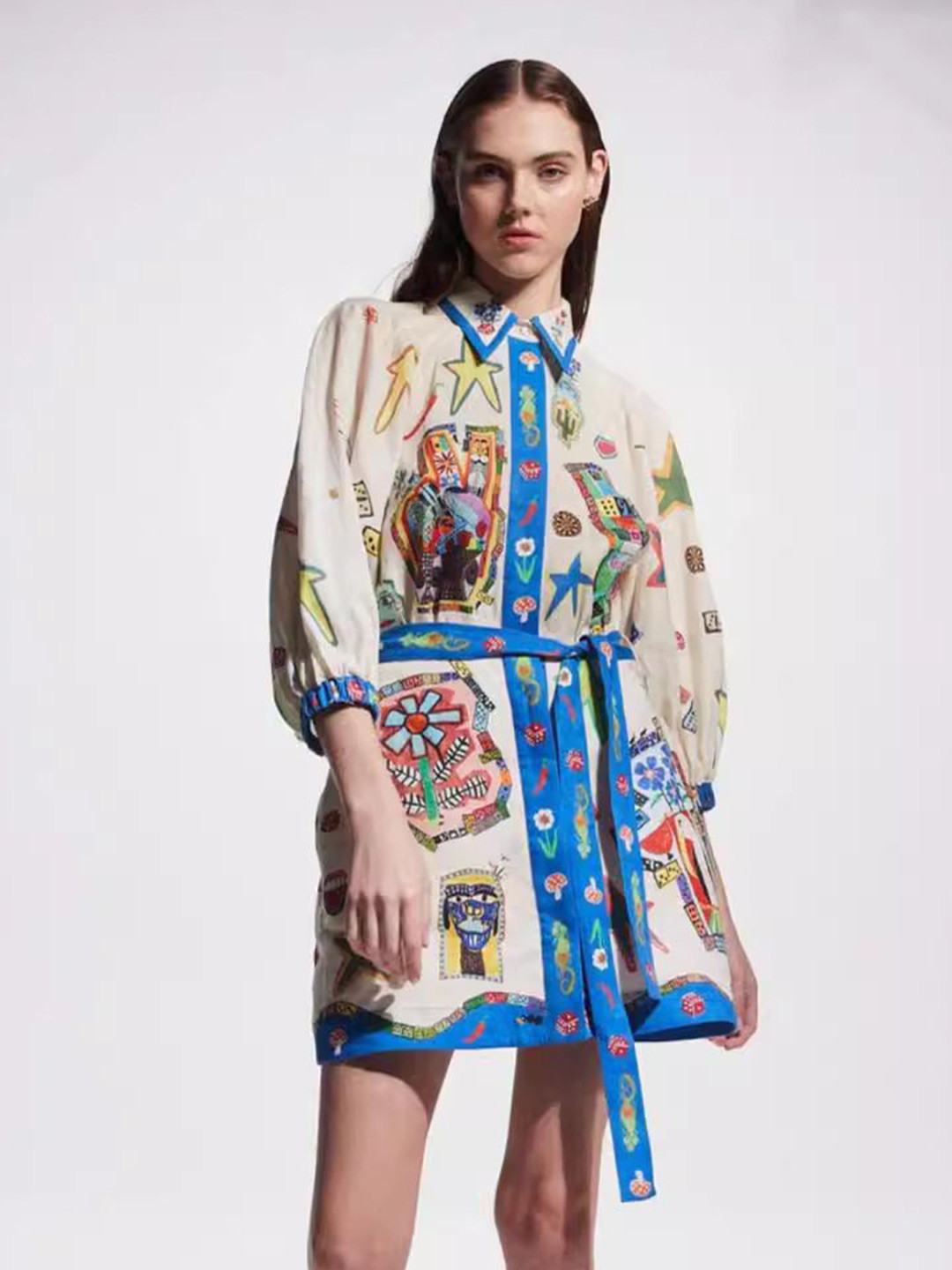 Routes by All About You Print Linen Mini Dress