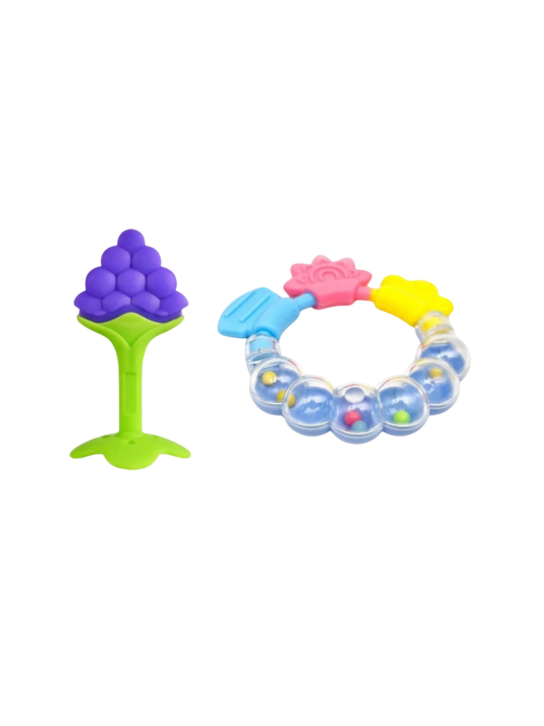 NeonateCare Set Of 2 Textured Fruit & Ring Teether