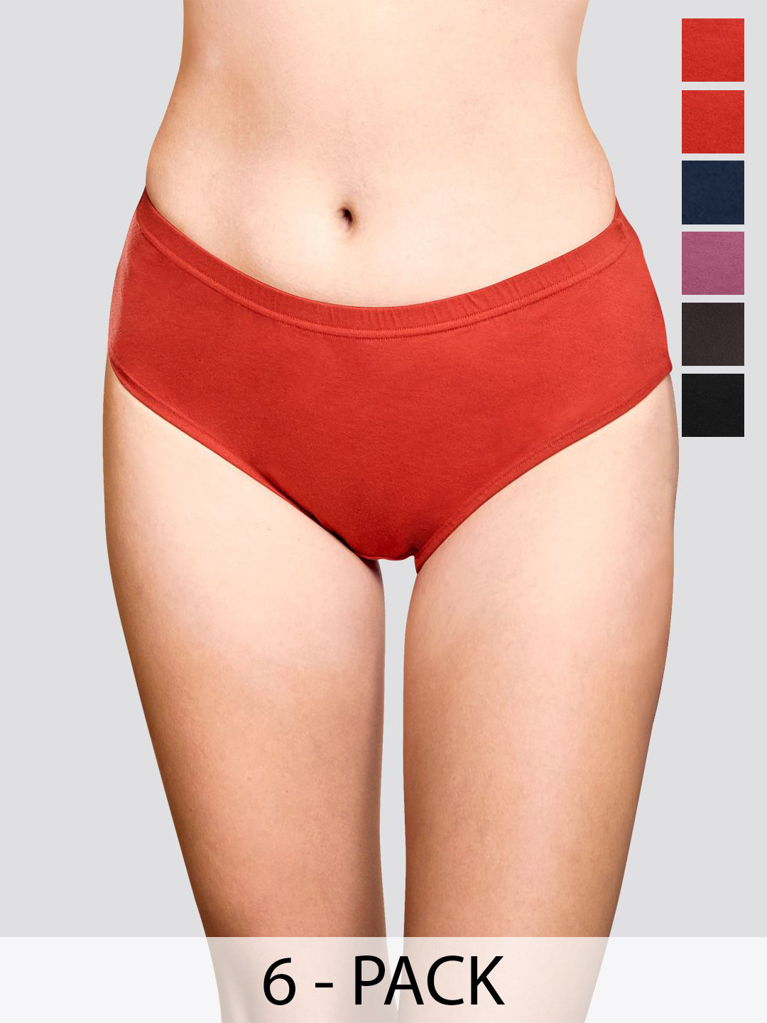 Kalyani Theo Pack Of 6 Mid-Rise Anti-Odour Hipster Briefs