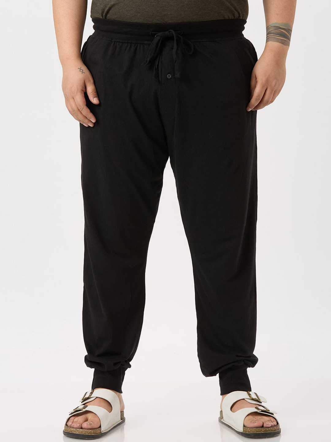 Santonio Men Plus SizeCotton Mid Rise Track Pants