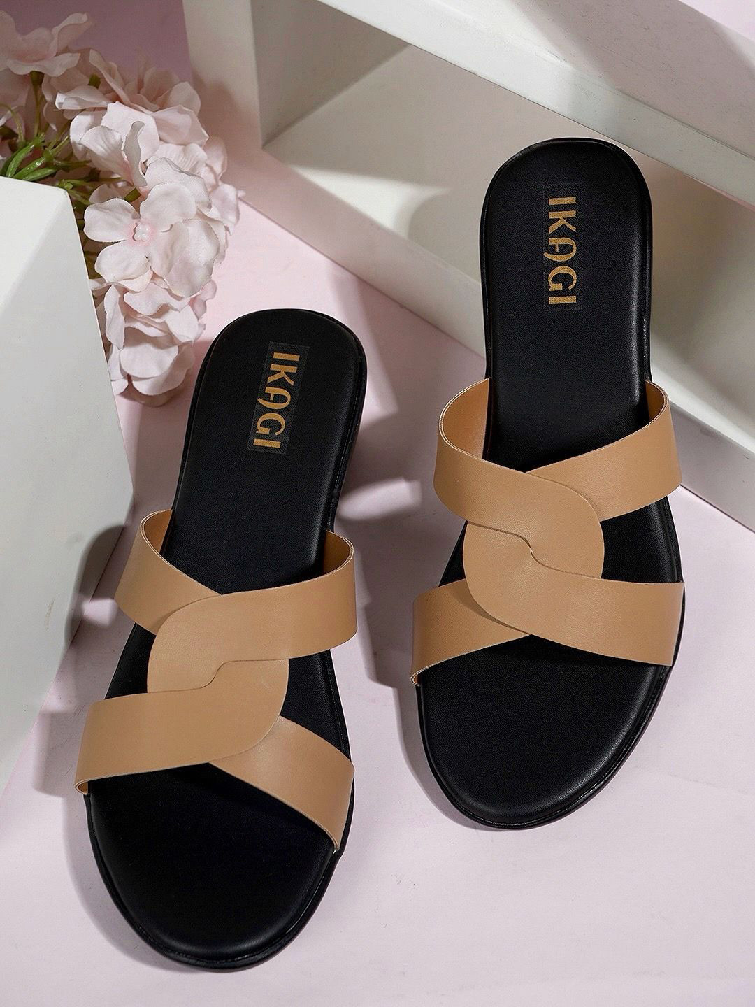 IKAGI Women Wedding Casual Synthetic Platform Slip-On Mid-Top Wedge Heel Sandals