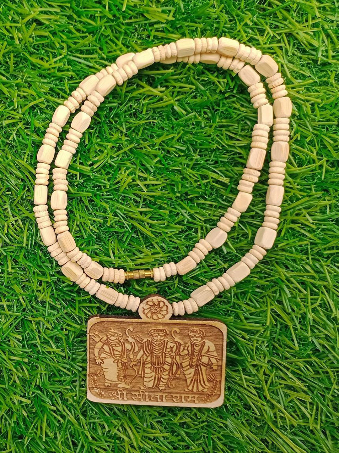 APNA KANHA Ram Dardar Mala Bagheshwar Dham Ram Moti Kanthi Mala Wood Pendants & Chains