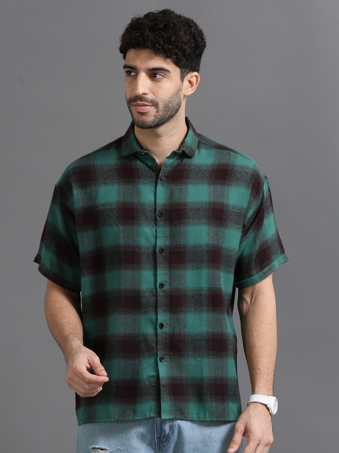 Kolor Fusion Men Smart Tartan Checks Checked Casual Shirt