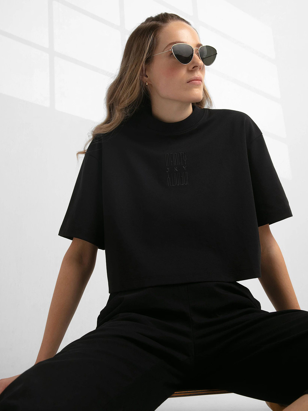 Jockey Groove Women Super Combed Cotton Rich Elastane Oversized Boxy Fit Crop Top - WZ03