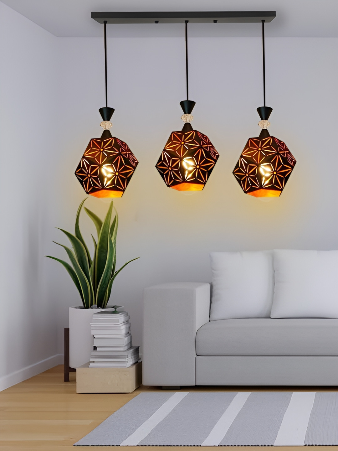 KINIS Modern and Unique Style Black Textured Quirky Ceiling Lamp