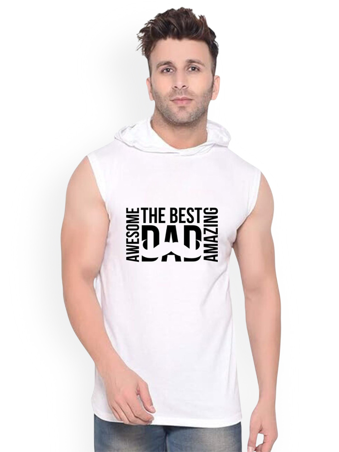 Fashnobic Printed The Best Dad Gym Innerwear Vests