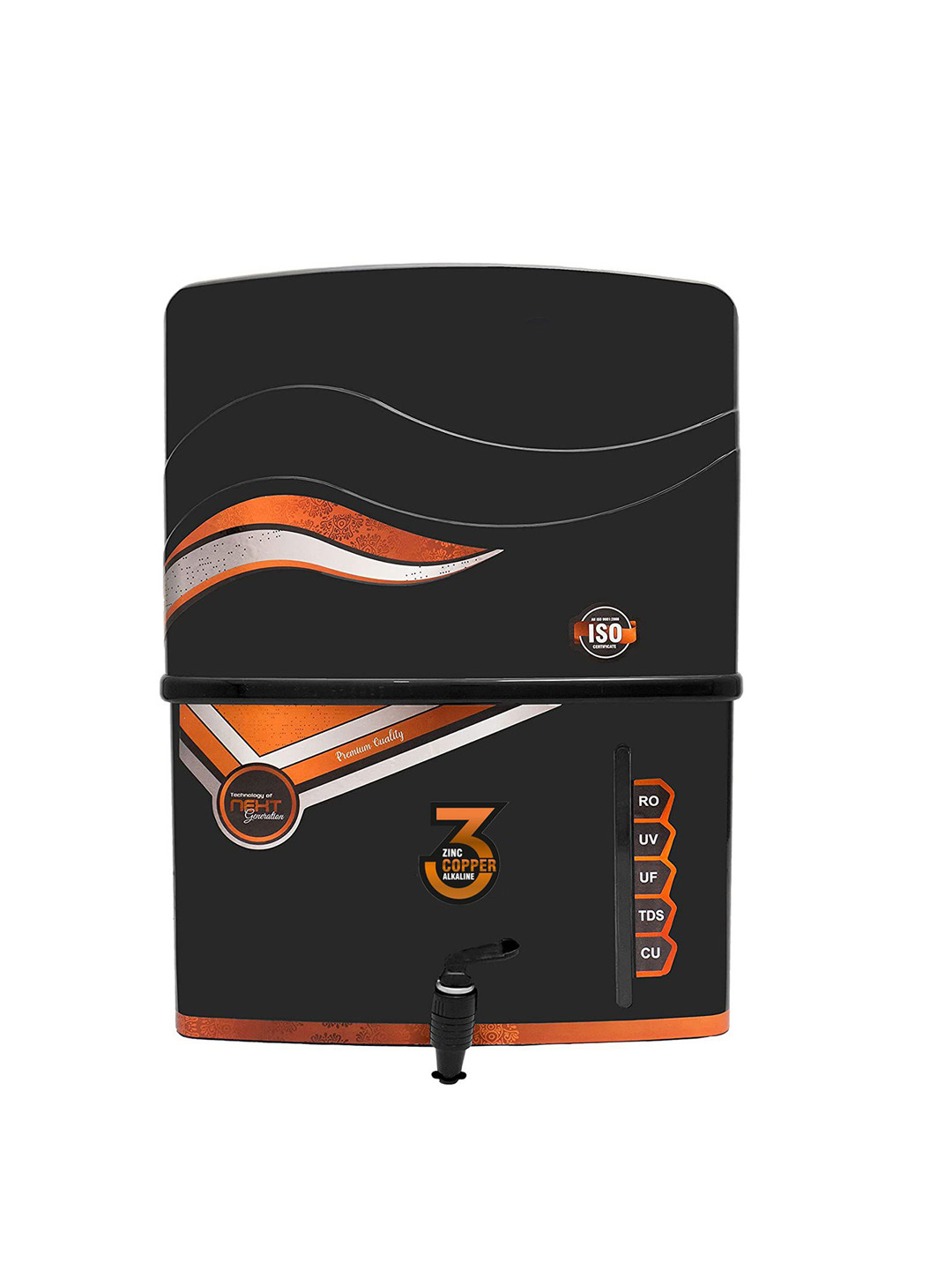 Cube X Zinc Black Automatic RO Water Purifier 12L