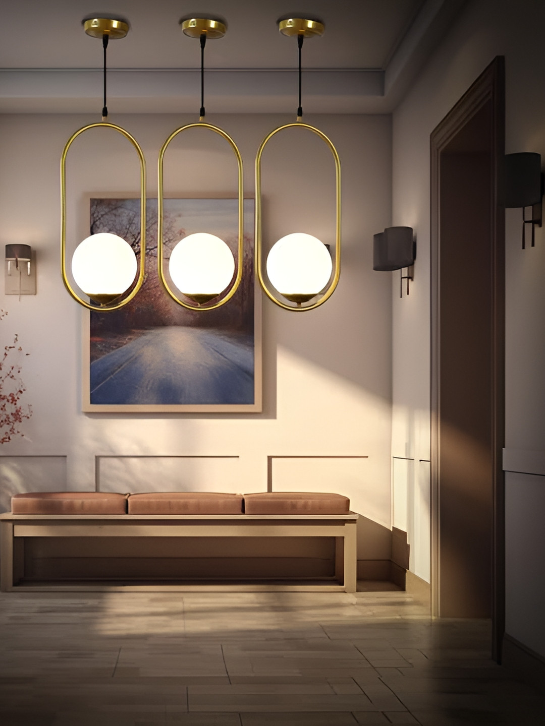 KINIS Modern and Unique Gold-Toned Quirky Ceiling Lamp