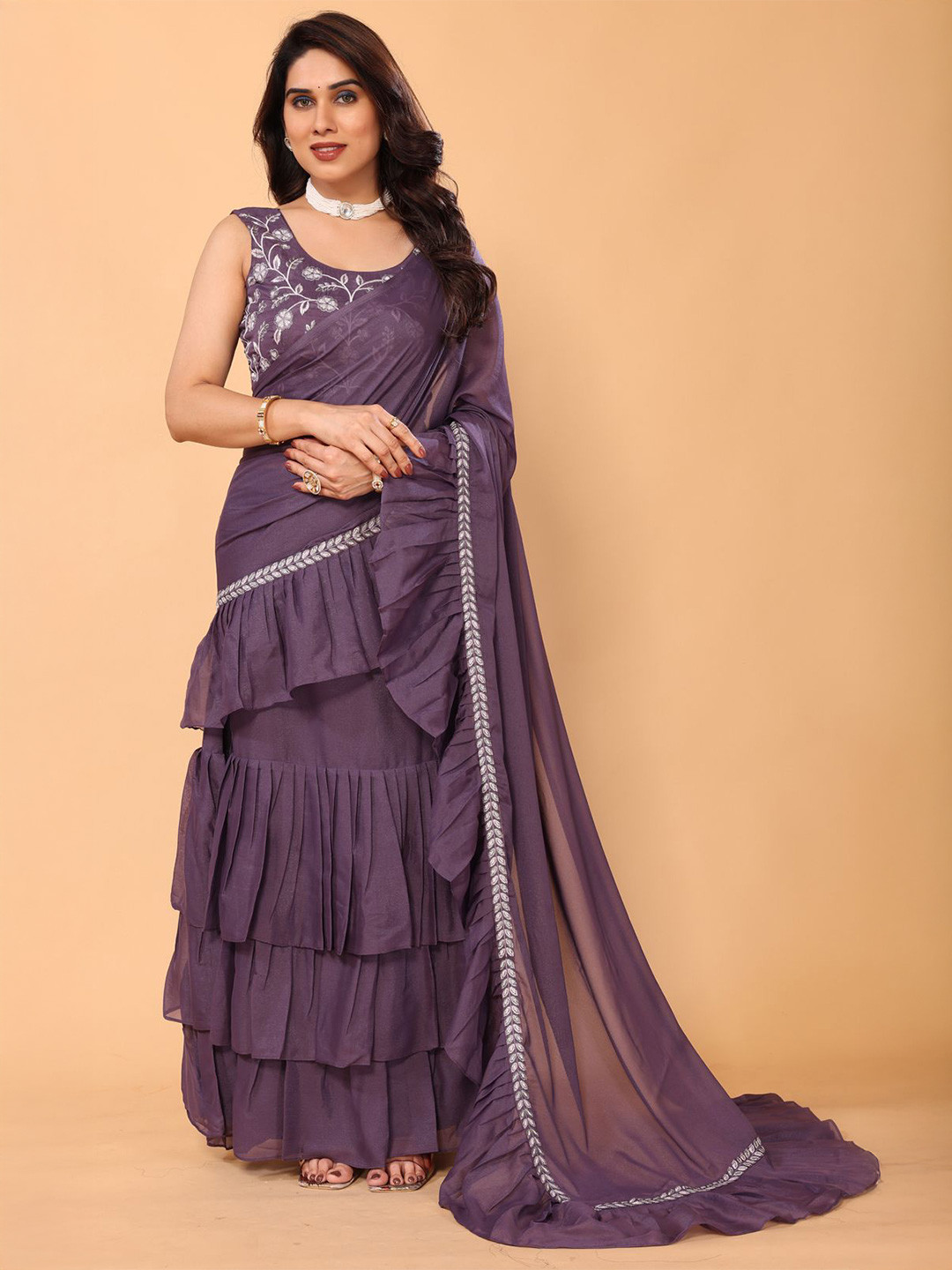 PATLANI STYLE Ruffle Pure Georgette Saree