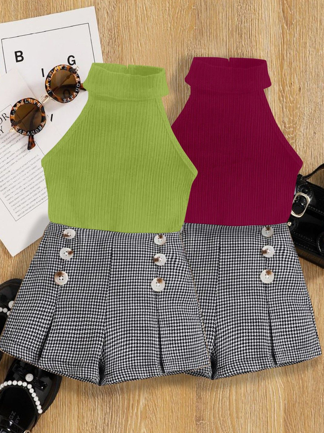 DEL LUNA Kids-Girls Floral Print Clothing Set