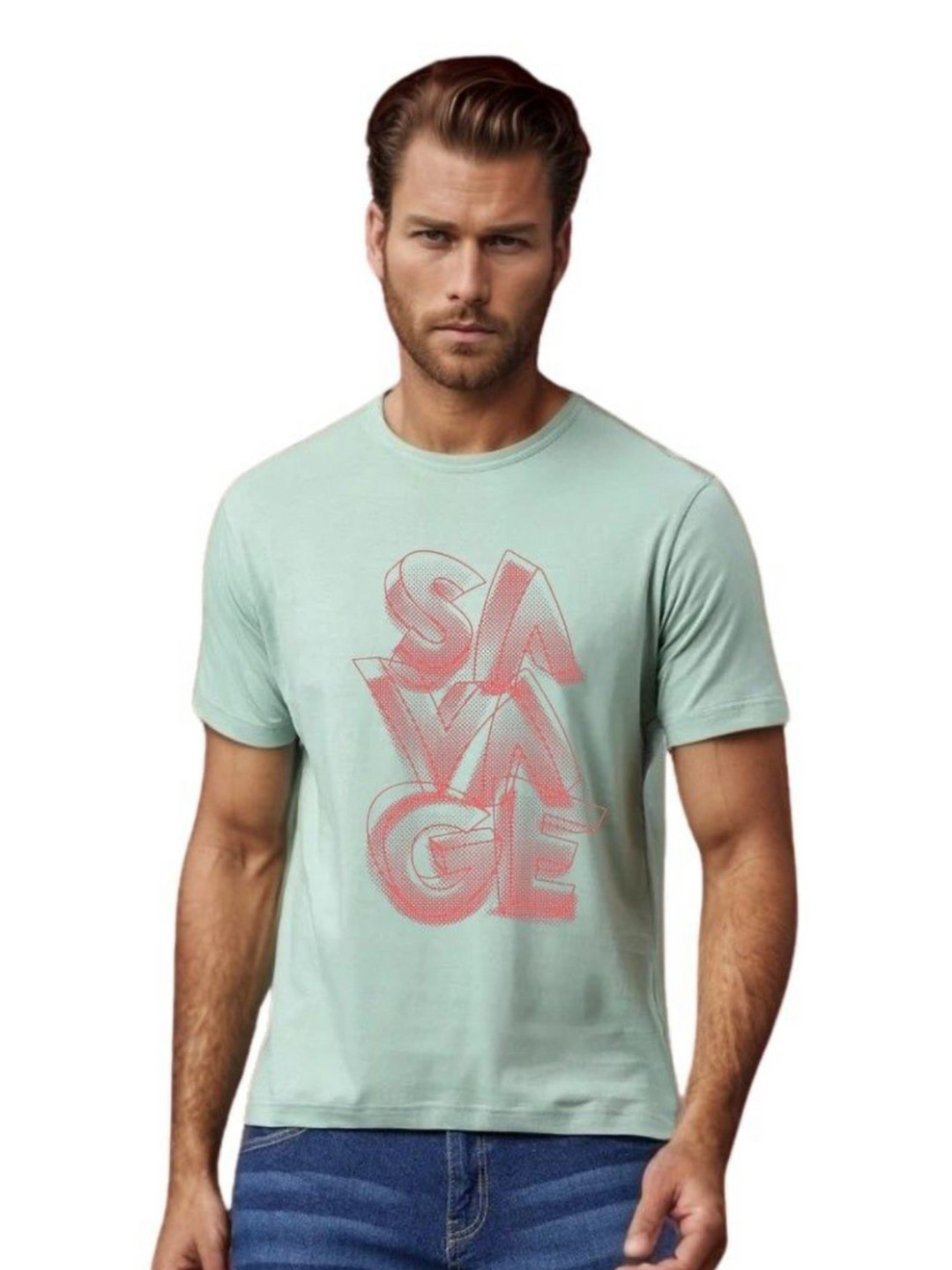 BLUEFICUS Savage Printed Bio Finish Slim Fit T-shirt