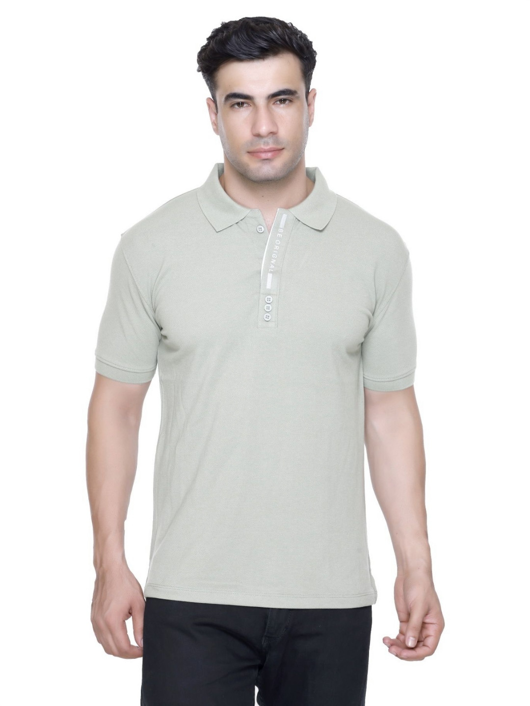 HOOD CULTURE Polo Collar Short Sleeves Cotton T-shirt