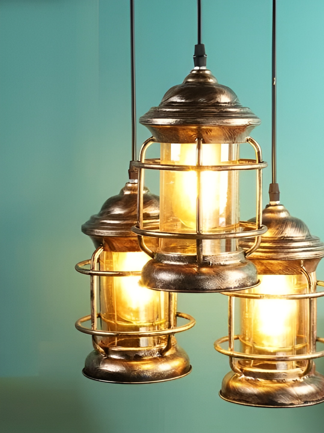 KINIS Modern and Unique Style Gold-Toned & Beige Quirky Ceiling Lamp