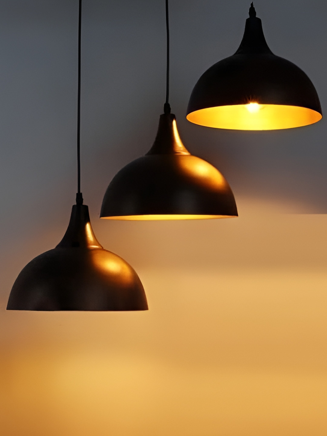 KINIS Black Aluminium Semi-sphere Shaped Ceiling Lamp