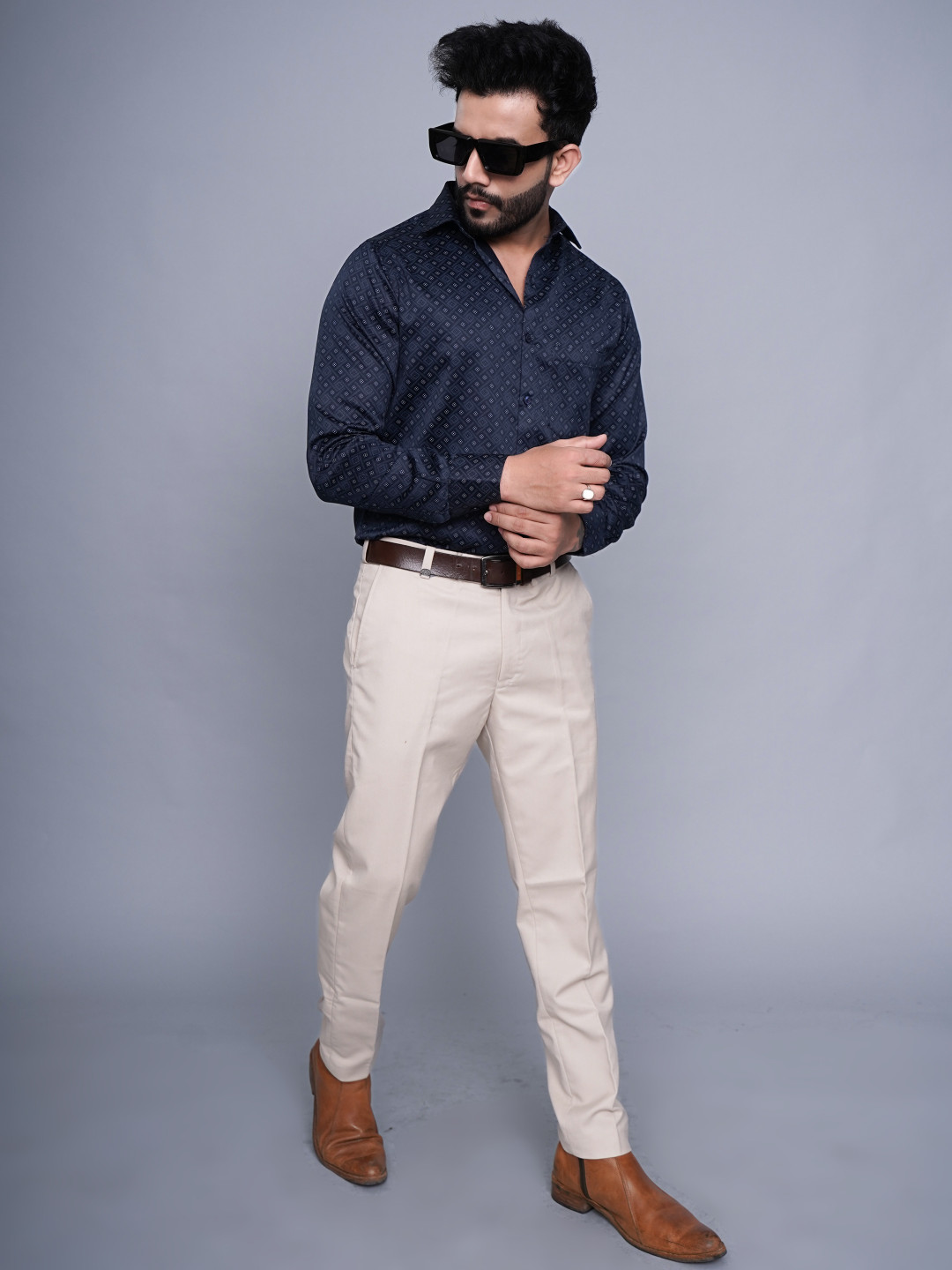 INKMAN Men Printed Formal Shirt