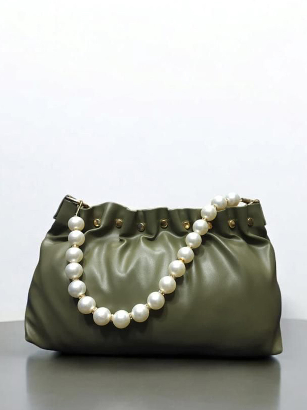 DAISY STAR Women Leather Faux Leather with Pearl Handle Shopper Sling Bag