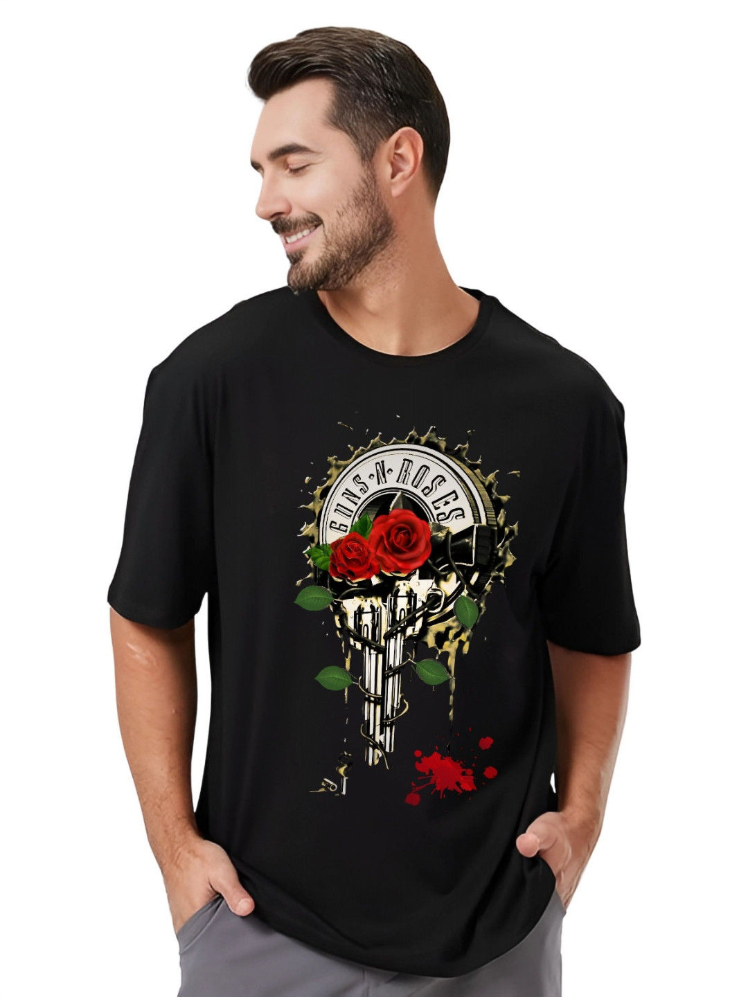 BRATMA Men Printed Oversize T-shirt