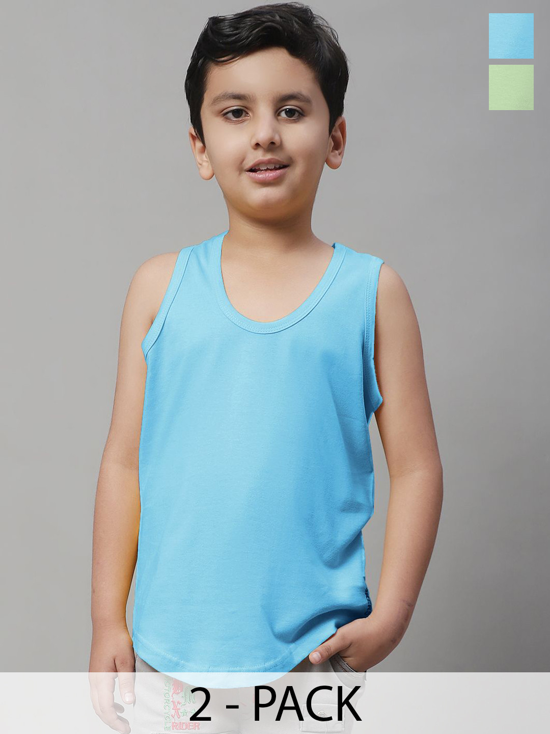 Friskers Pack Of 2 Cotton Basic Vests 070525KDC-20-33