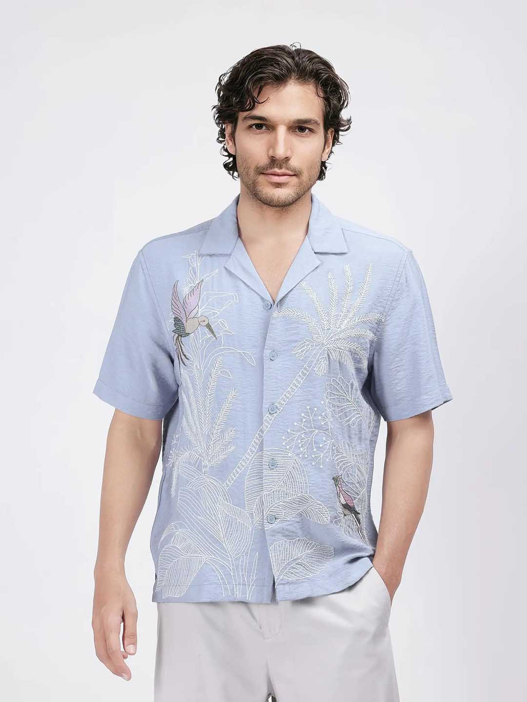 RARE RABBIT Men Comfort Boxy Floral Casual Shirt