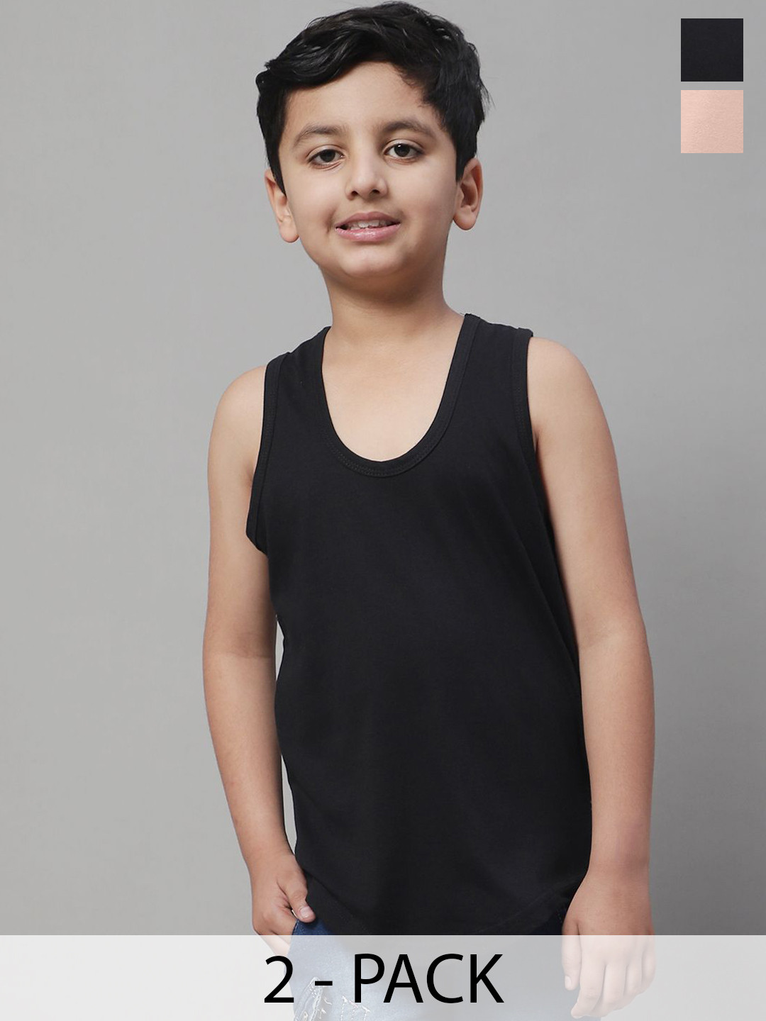 Friskers Pack Of 2 Cotton Basic Vests 070525KDC-01-32