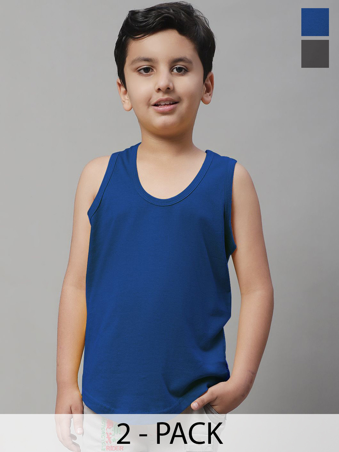 Friskers Pack Of 2 Cotton Basic Vests 070525KDC-05-41