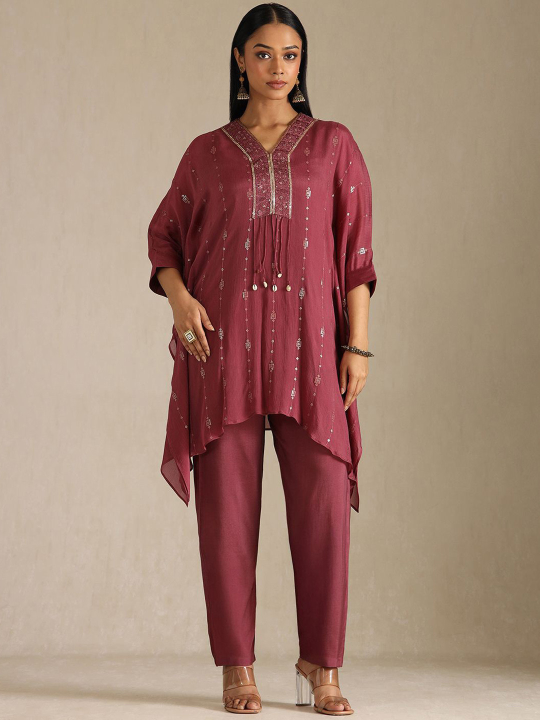 Soch Chinon Women Bandhani Printed Top Trousers and Shrug
